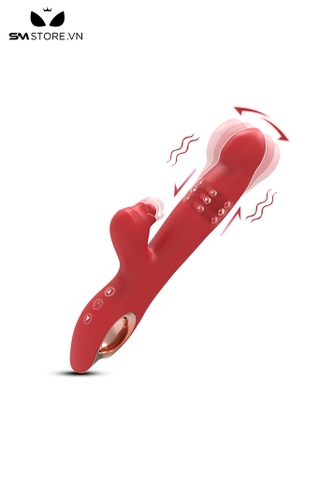 SMT490 - Dương vật giả rung móc ngoáy kíchthích điểm G màu đỏ dài 24.5cm