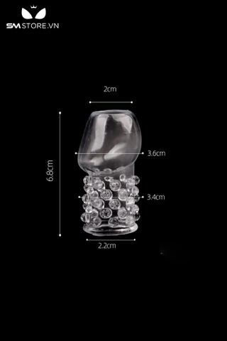 SMT085 - Bao cao su đôn dên silicon trong suốt hở đầu dài 6.5cm