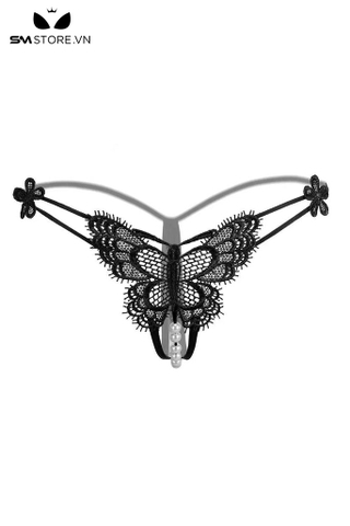 SMS853 - Quần lót lọt khe hình con bướm đính ngọc trai sexy