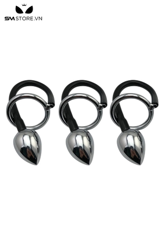 SMT2504 - Vòng đeo dương vật mix kèm que hậu môn inox