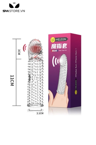 SMT1448 - Bao cao su ngón tay rung có nhiều bi trong suốt dài 11cm