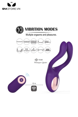 SMT1276 - Vòng đeo dương vật có 10 tần số rung điều khiển xa 10m
