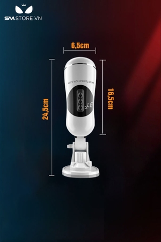 SMT524 - Cốc thủ dâm có rung sưởi ấm dính tường màu trắng