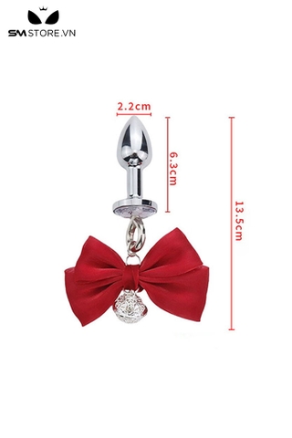 SMT272 - Phích cắm hậu môn chất liệu inox đuôi gắn nơ