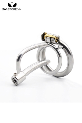 SMT2689 - Khóa dương vật inox dạng lồng có 2 thanh dài 47mm