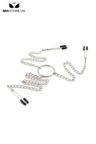 SMT284 - Kẹp âm vật núm vú thiết kế 3 đầu bằng kim loại dài 21.5cm