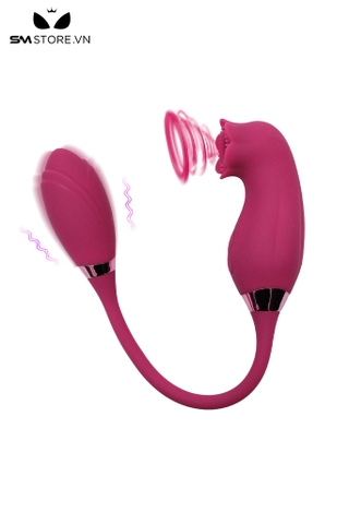 SMT2727 - Trứng rung hút 2 đầu hình bông hoa dài 345mm có 10 chế độ