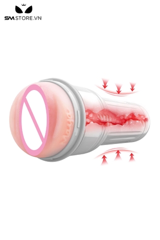 SMT2435 - Cốc thủ dâm 2 đầu silicon có độ giãn cao và nhiều bi nổi