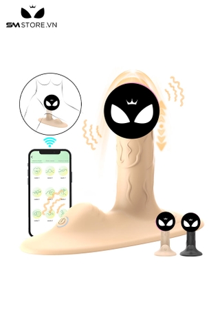 SMT2364 - Dương vật giả có đệm đế rung 9 chế độ sạc điện dài 14cm