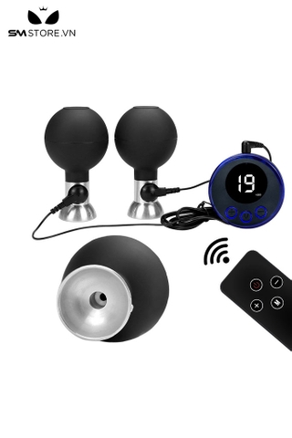 SMT687 - Hút núm vú làm bằng silicon màu đen điều khiển từ xa