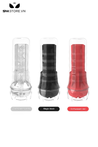 SMT2081 - Cốc thủ dâm silicon hình âm đạo giả trong suốt dài 21.5cm