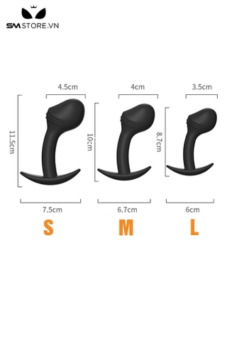 SMT1358 - Phích cắm hậu môn silicon mềm mại uốn dẻo có 3 size