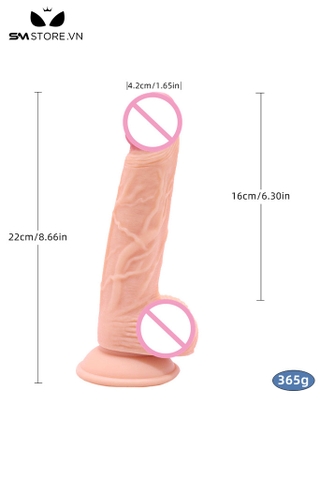 SMT2880 - Dương vật giả Châu Phi silicon dài 22cm đế dính tường