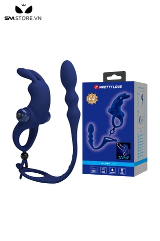 SMT2569 - Vòng rung dương vật kèm que rung hậu môn Pretty Love