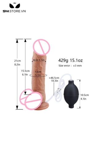 SMT1996 - Dương vật giả silicon mềm dẻo bắn tinh dài 18cm