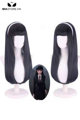SMP152 - Tóc giả hóa trang màu đen có mái ngang dài qua ngực