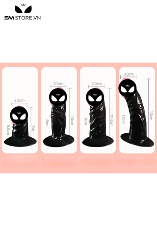 SMT3075 - Dương vật giả có gân nổi quanh và đế hít tường kèm 4 size
