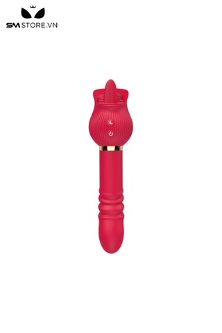 SMT659 - Máy rung hình hoa hồng có lưỡi liếm rung thụt dài 16cm