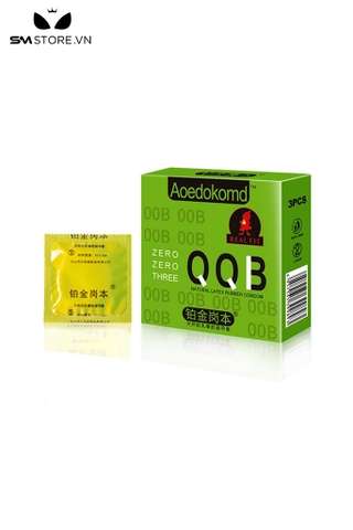 SMT1105 - Bao cao su siêu mỏng 0.03mm với hộp 3 gói cho nam nữ