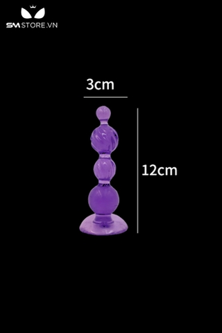 SMT999 - Đồ chơi hậu môn silicon với 4 tầng bi tròn dài 12cm