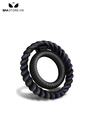 SMT572 - Vòng đeo dương vật silicon xoắn ốc màu đen đường kính 53mm
