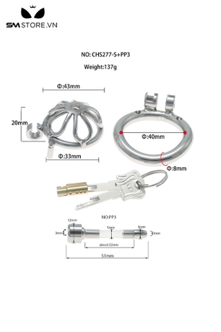 SMT2706 - Khóa dương vật inox cao cấp với bông hoa 5 cánh