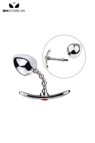 SMT2505 - Đồ chơi hậu môn anal bead inox đính kim cương có 3 size