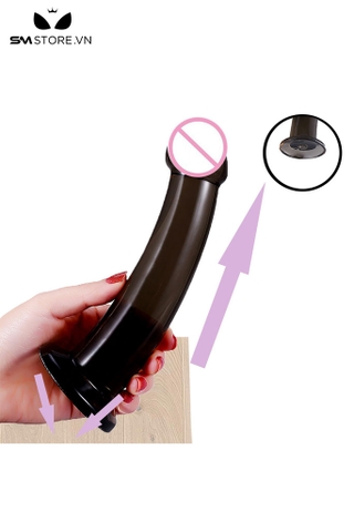 SMT2904 - Dương vật giả đen trong suốt bề mặt không gân nổi đa kích thước