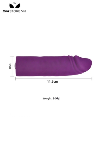 SMT1368 - Dương vật giả mini dài 11.5cm có 10 tần sổ rung sạc USB