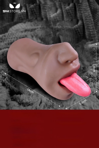 SMT489 - Âm đạo giả kèm miệng lè lưỡi có bi nổi trong dài 18cm