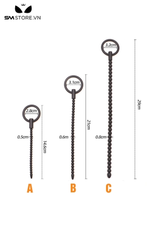 SMT2186 - Sounding silicon que niệu đạo dạng chuỗi hạt dài 29cm