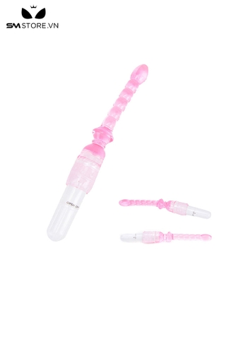 SMT529 - Máy rung hậu môn uốn cong 360 độ với chuỗi hạt màu hồng