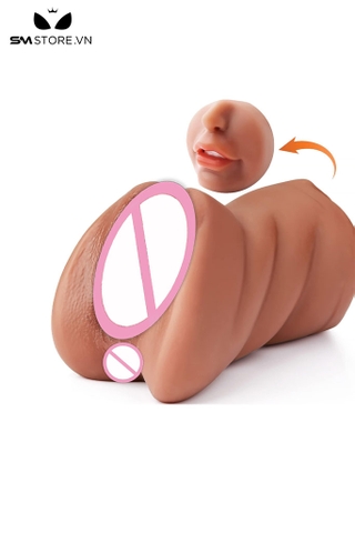 SMT2566 - Miệng mix kèm âm đạo giả silicon 2 đầu dài 19cm