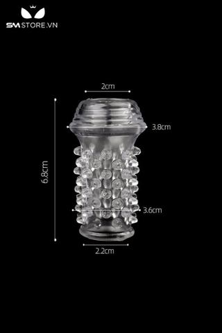 SMT083 - Bao cao su đôn dên silicon trong suốt có gai ở cuối dài 6.8cm