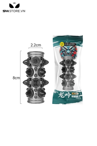 SMT884 - Bao cao su đôn dên khúc giữa có bi và gai dài 8cm màu đen
