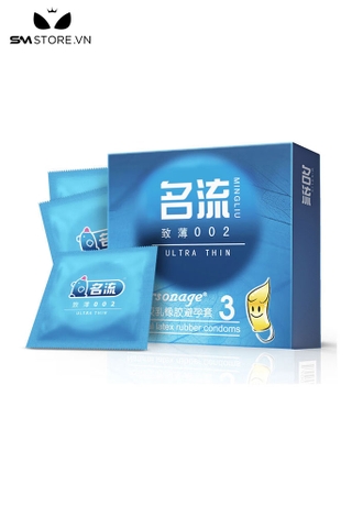 SMT1104 - Bao cao su siêu mỏng 0.02mm dành cho nam nữ hộp 3 gói