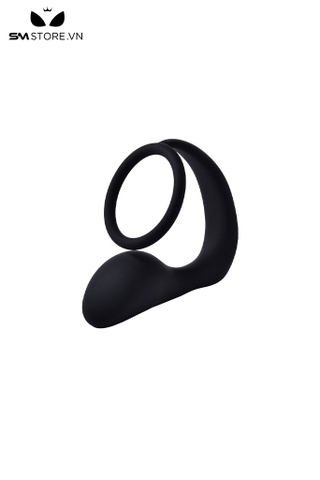 SMT924 - Butt plug silicon kèm cockring đường kính 42mm màu đen