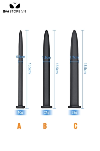 SMT2187 - Que niệu đạo silicon hình cái vít trơn có 3 kích cỡ