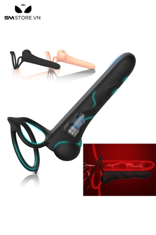 SMT2343 - Vòng đeo dương vật mix phích cắm hậu môn dài 18.5cm