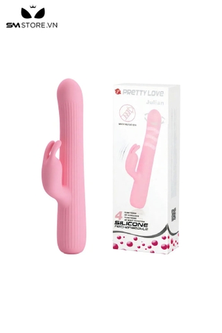 SMT1887 - Dương vật giả tai thỏ Love Story rung ngoáy xoay dài 18.8cm