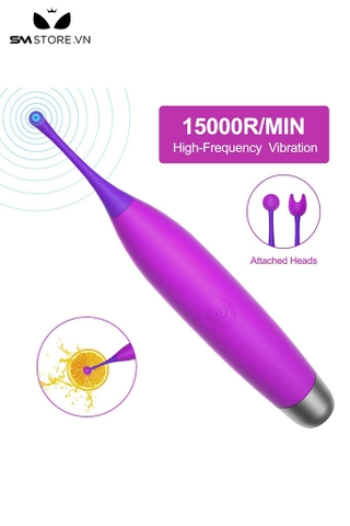 SMT1132 - Bút rung kích điện có 10 chế độ dài 19cm có 3 đầu thay