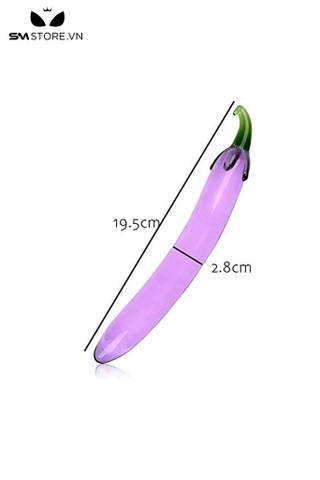 SMT2404 - Dương vật giả thủy tinh ngụy trang quả cà tím dài 19cm