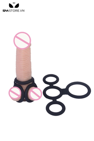 SMT2253 - Vòng đeo dương vật silicon có 4 vòng chất liệu silicon mềm
