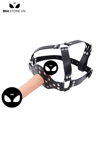 SMT1409 - Penis gag dương vật giả bịt miệng 2 đầu bằng silicon