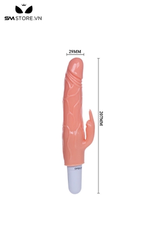 SMT1892 - Dương vật giả tai thỏ rung thụt xoay tỏa nhiệt 42 độ