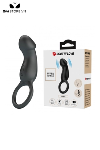 SMT2774 - Vòng rung tình yêu có đầu dương vật dài 112mm sạc điện