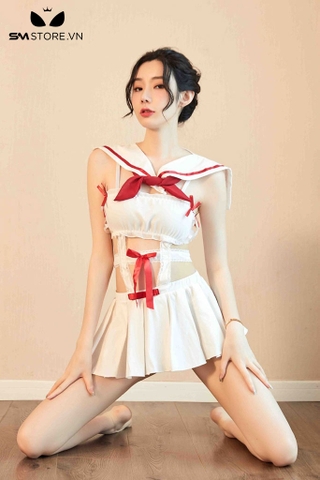 SMS778 - Cosplay học sinh quyến rũ với áo liền chân váy ngắn