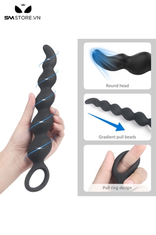 SMT1601 - Đồ chơi hậu môn anal beads silicon uốn cong dài 27.5cm