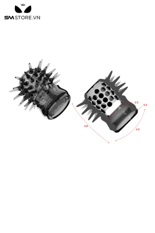 SMT798 - Vòng đeo dương vật silicon có gai màu đen dài 48mm