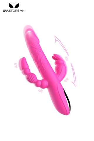 SMT2270 - Máy rung thụt đầu dương vật có 2 đầu và tai thỏ dài 21cm